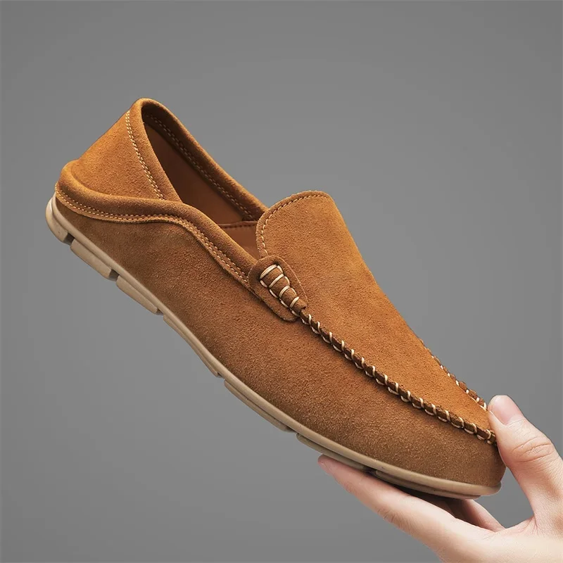 Men'S Shoes Hey Dude - Mocassins Masculinos de Couro Camurça da