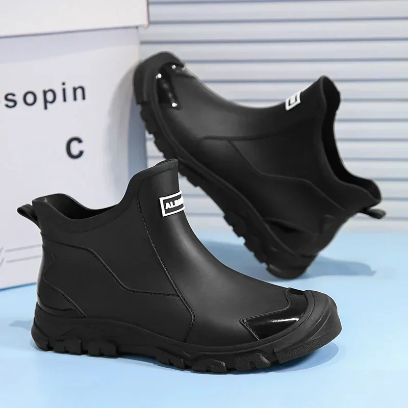 Men'S Shoes Water Resistant - Botas de Chuva Curtas Masculinas Modernas,